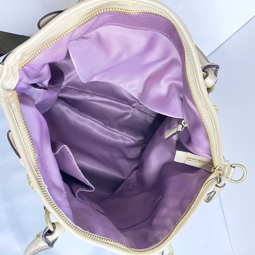COACH 19624 Madison Tossed Laser Lindsay Leather Satchel Gold - Picture 13 of 15